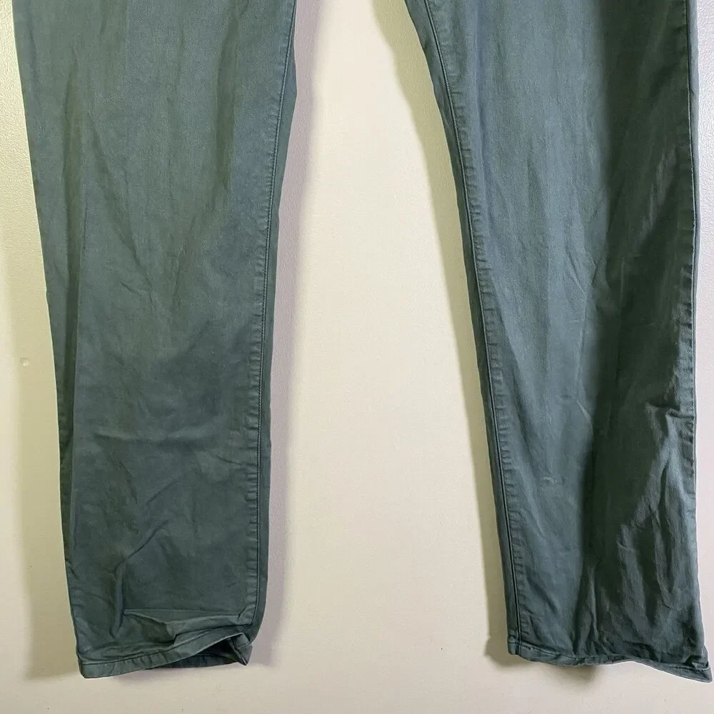 Flint and Tinder Chino Pants Straight Fit Green Casual Men's 36x34 Cotton